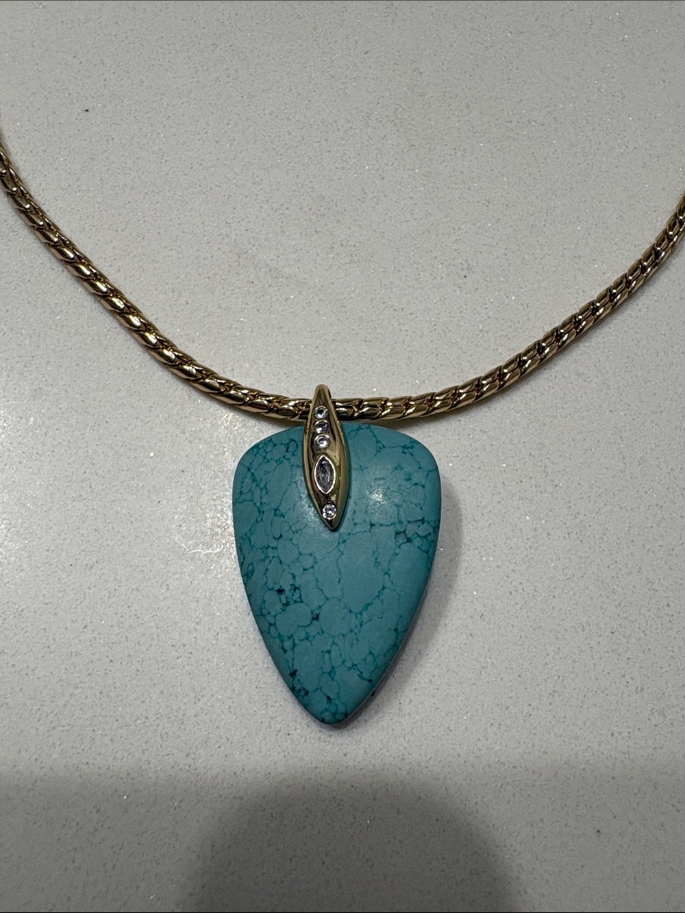 Ettika Turquoise Solstice Pendant Choker Necklace in Gold - Picture 3 of 8